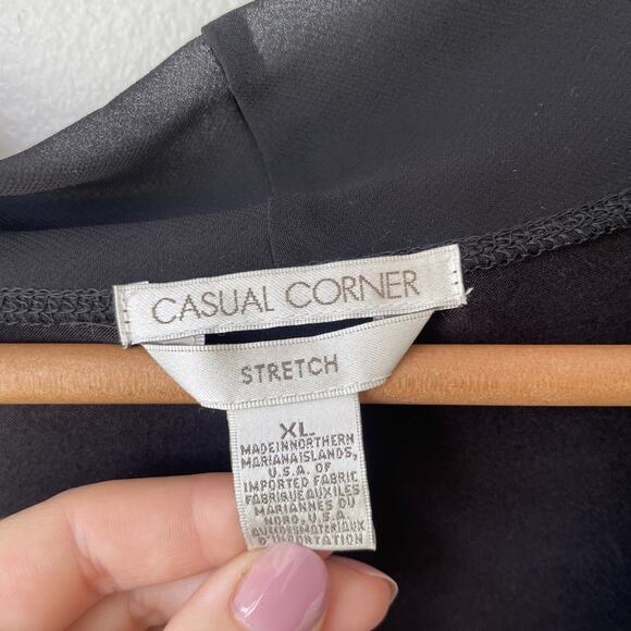 Causal Corner Womens Black Long Sleeve Blouse‎ Size XL Sheer Lightweight - Picture 5 of 9